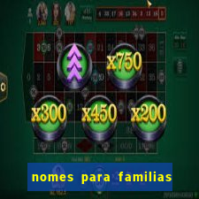 nomes para familias em jogos